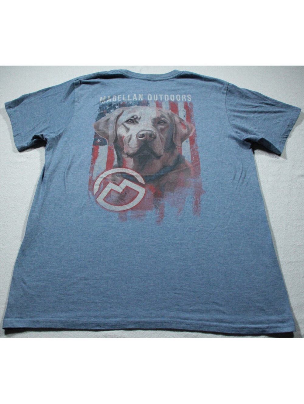 Magellan Outdoors T-Shirt Dog Labrador Lab Blue L Shirt